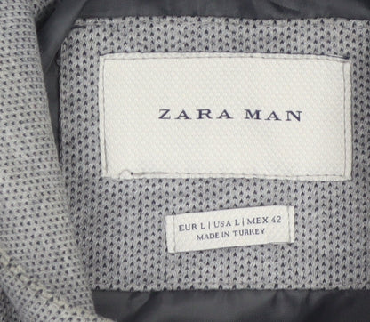 Zara Man Grey Bomber Jacket Men's L 42in Polyester Cotton