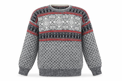 Deeko Men's Grey Fair Isle Acrylic Pullover Jumper M Vintage Knitwear
