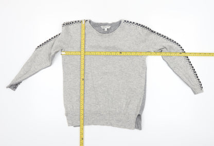 L.K. Bennett Women’s Grey Wool Cashmere Studded Pullover Jumper S