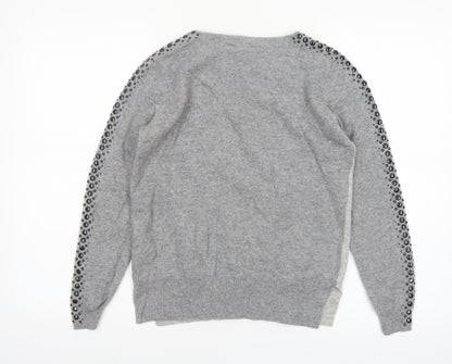 L.K. Bennett Women’s Grey Wool Cashmere Studded Pullover Jumper S