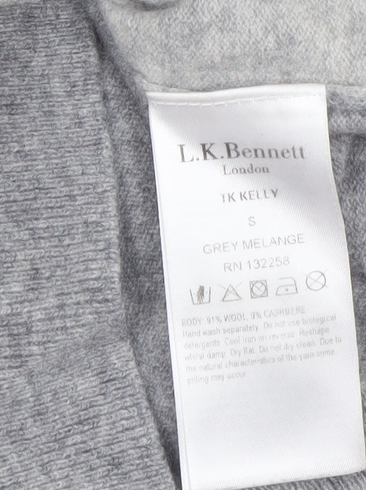 L.K. Bennett Women’s Grey Wool Cashmere Studded Pullover Jumper S