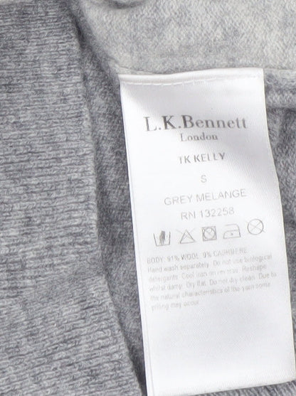 L.K. Bennett Women’s Grey Wool Cashmere Studded Pullover Jumper S