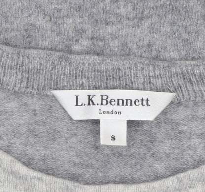 L.K. Bennett Women’s Grey Wool Cashmere Studded Pullover Jumper S