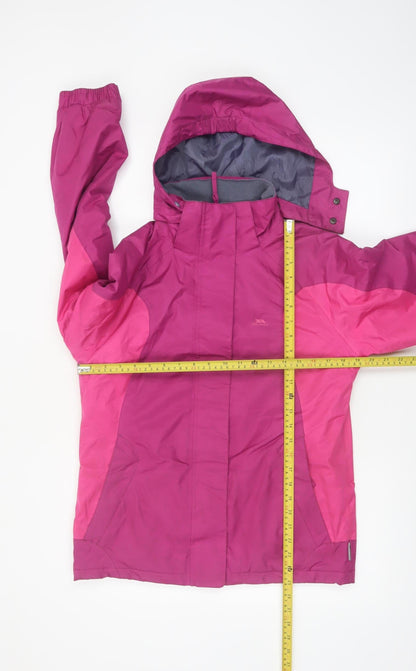 Trespass Girls Pink Waterproof Hooded Rain Jacket 13-14 Years