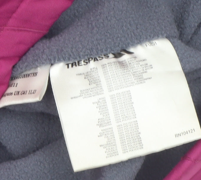 Trespass Girls Pink Waterproof Hooded Rain Jacket 13-14 Years