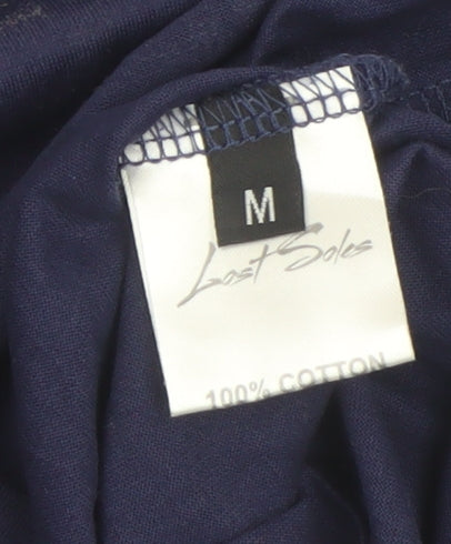 Lost Soles Men's Navy Space Graphic Cotton T-Shirt Size M