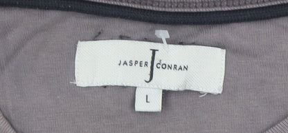Jasper Conran Men's Grey Ombre Cotton Crew Neck T-Shirt Size L
