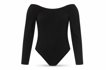 Missguided Women’s Black Off Shoulder Long Sleeve Bodysuit UK 10