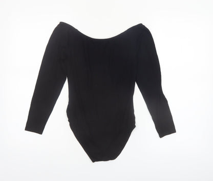 Missguided Women’s Black Off Shoulder Long Sleeve Bodysuit UK 10