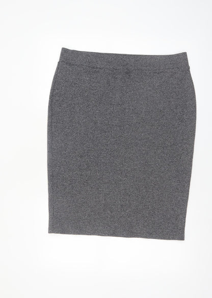 Next Women Grey Size 18 Pencil Knit Skirt