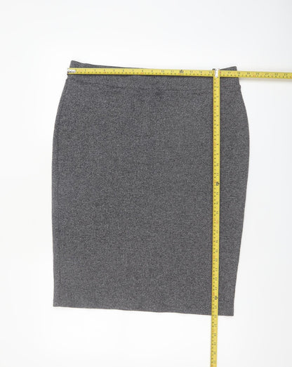 Next Women Grey Size 18 Pencil Knit Skirt