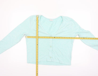Jeff&Co Women’s Green V-Neck Button Cardigan Size 14