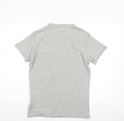 Diesel Men's Grey Graphic Print Cotton T-Shirt Size S