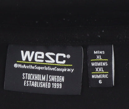 WESC Men's Black XL Palm Graphic Crew Neck Cotton T-Shirt