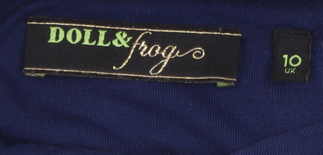 Doll & Frog Women's Blue Fit & Flare Sleeveless Dress Size 10