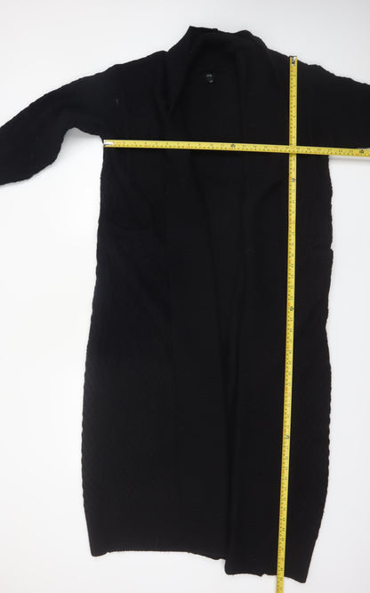 River Island Women Black Cable-Knit Cardigan M Long Sleeve