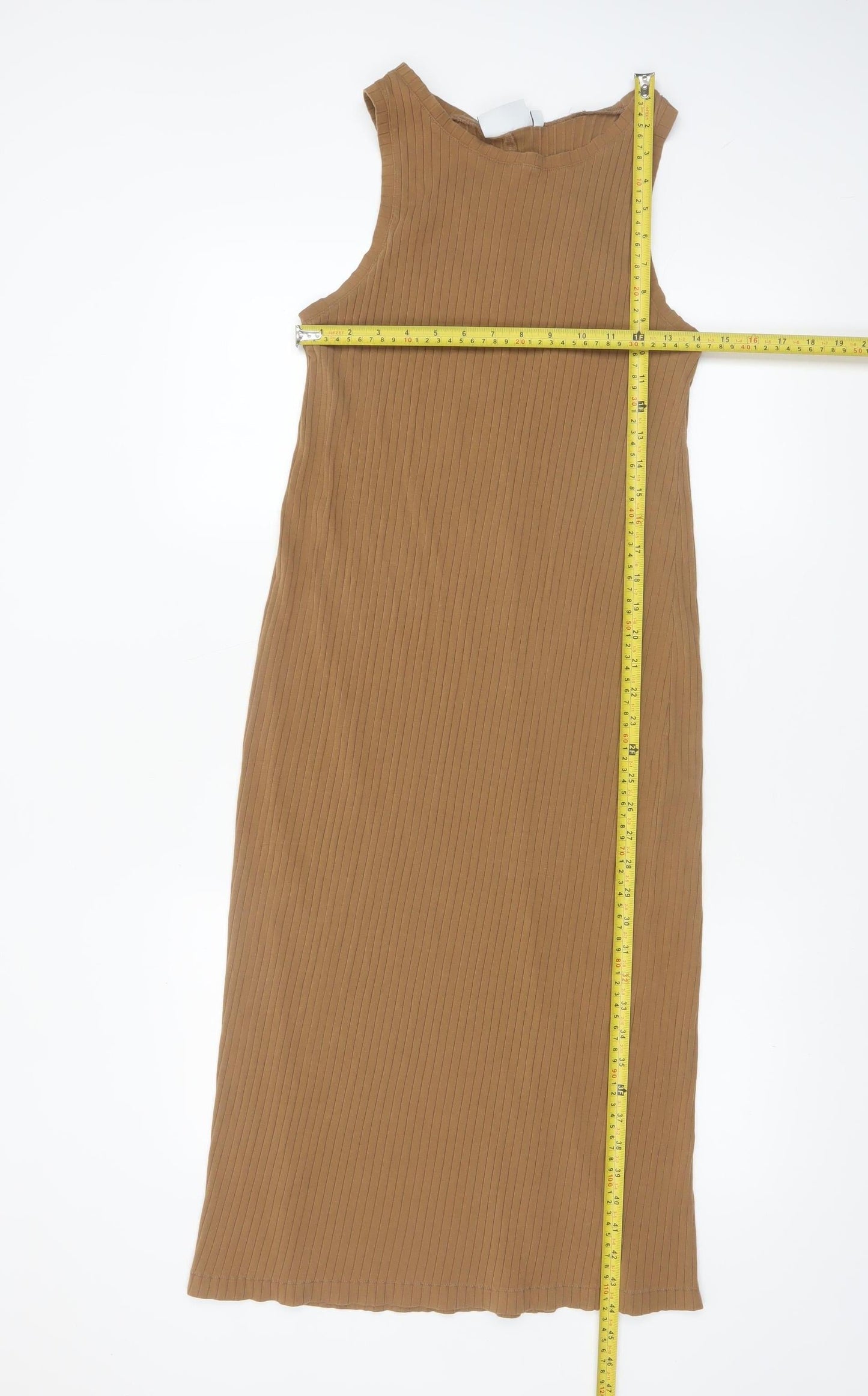Weekday Women's Brown Midi Ribbed Tank Dress Size M