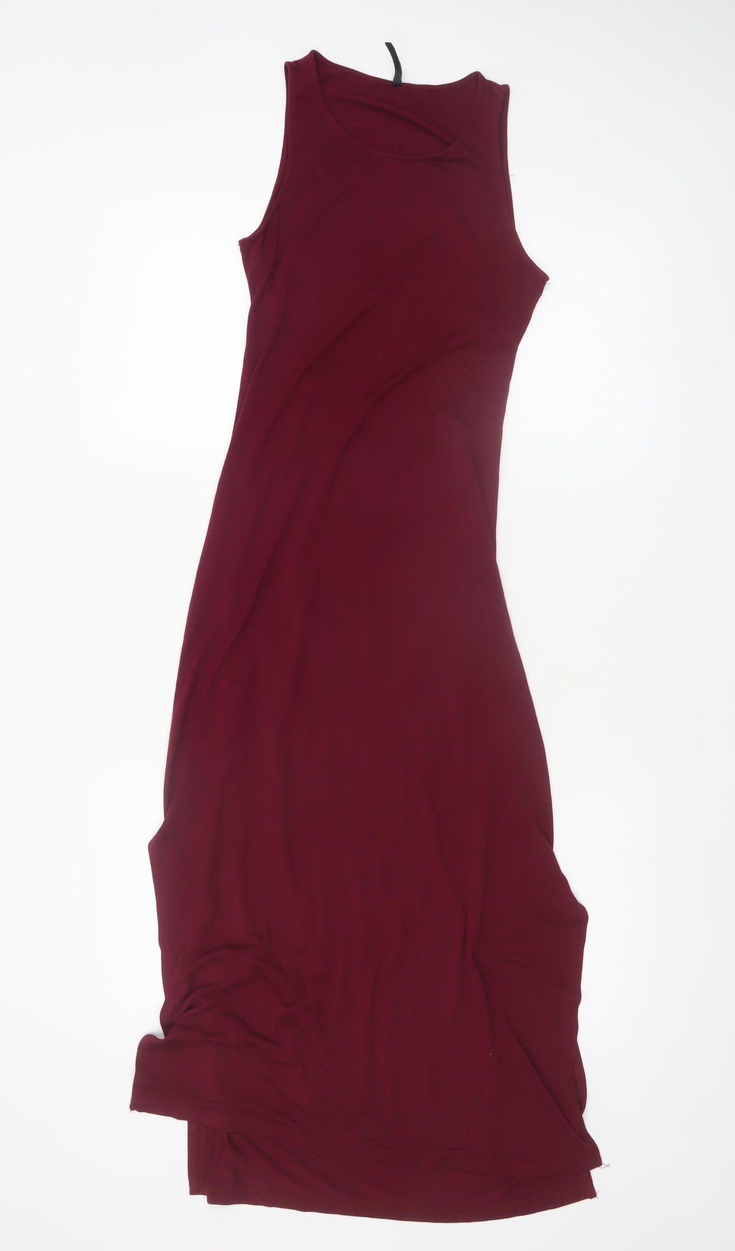 Stradivarius Women Red Size 8 Sleeveless Midi Tank Dress