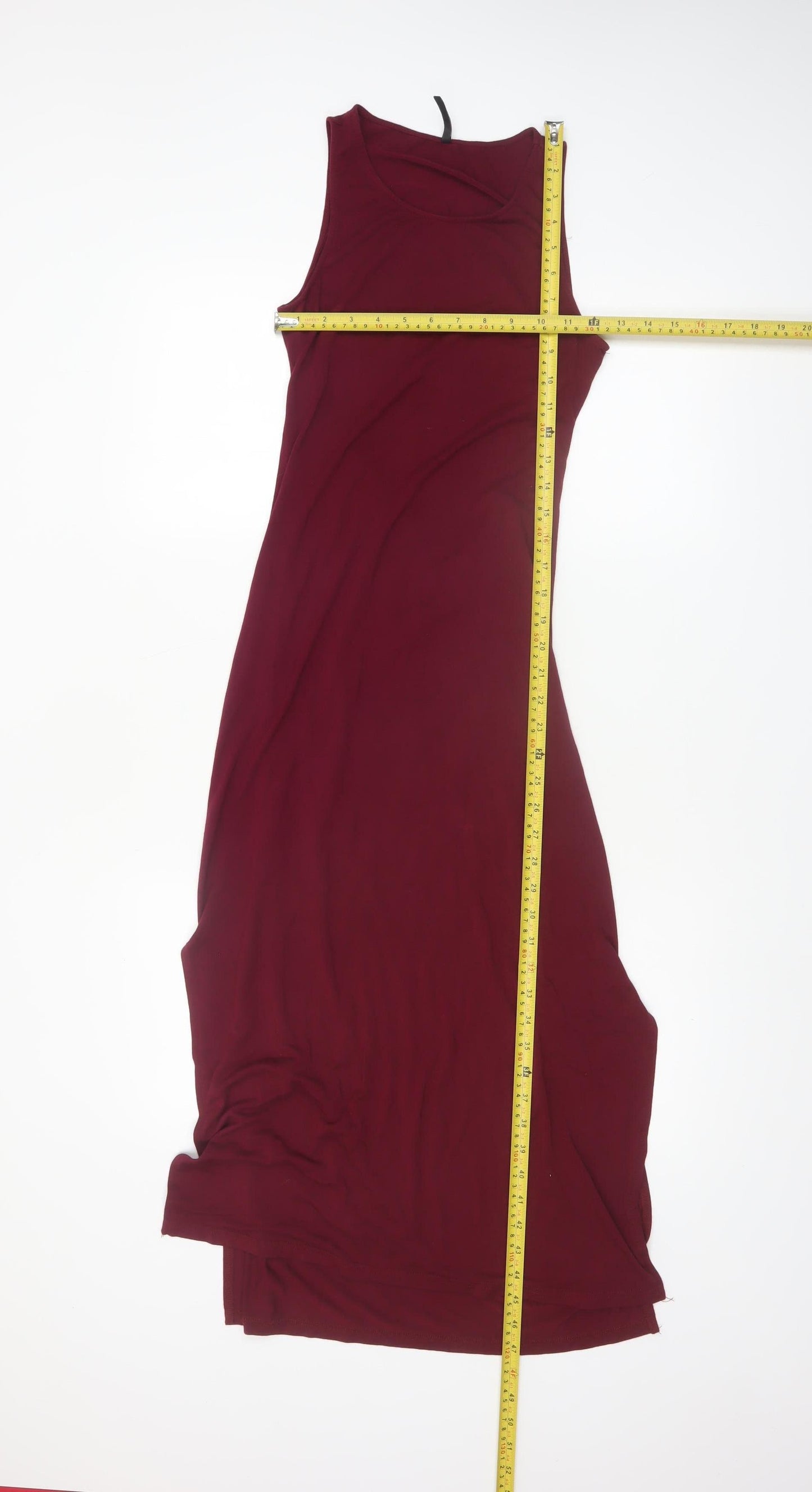 Stradivarius Women Red Size 8 Sleeveless Midi Tank Dress