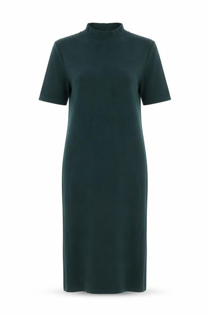 Zara Women Green Midi Bodycon Knit Dress Size M High Neck