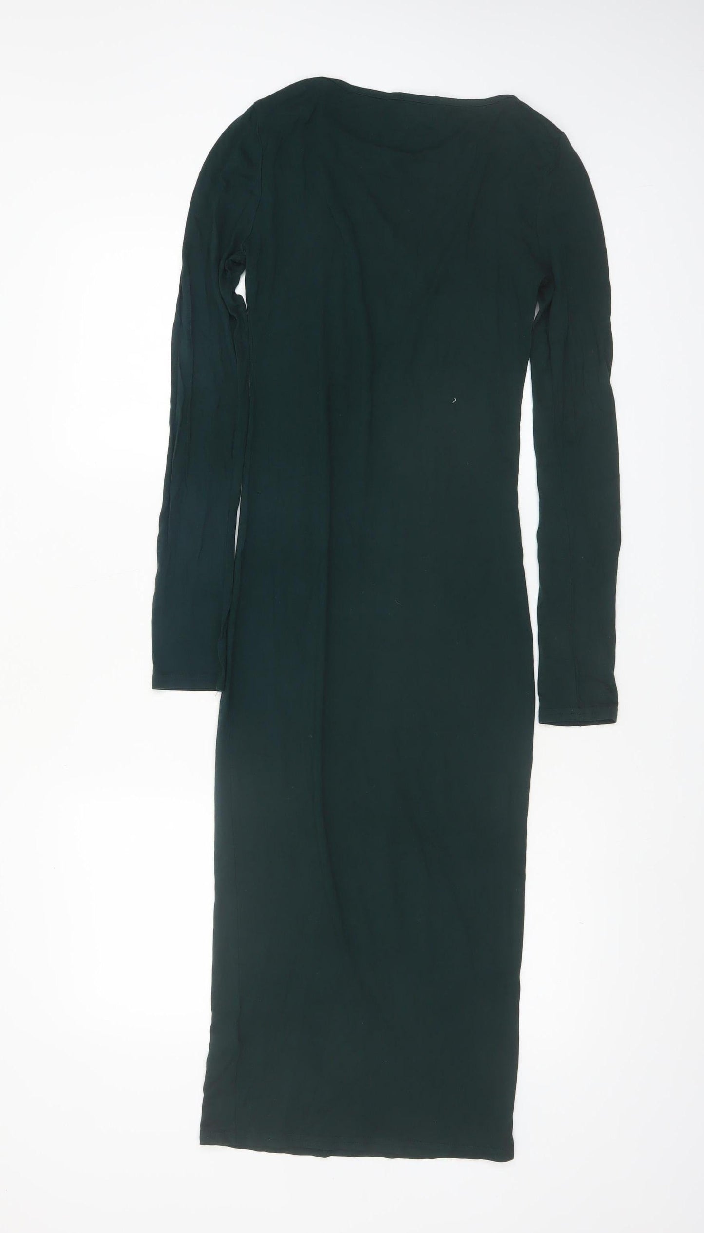 Topshop Women Green Size 8 Bodycon Midi Long Sleeve Dress