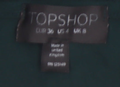 Topshop Women Green Size 8 Bodycon Midi Long Sleeve Dress