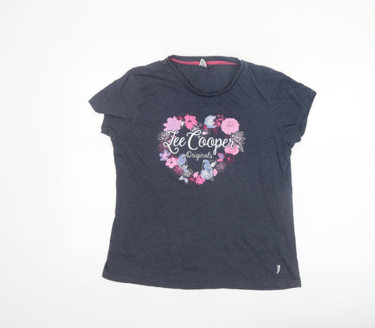 Lee Cooper Women's Blue Floral Print T-Shirt Size 18