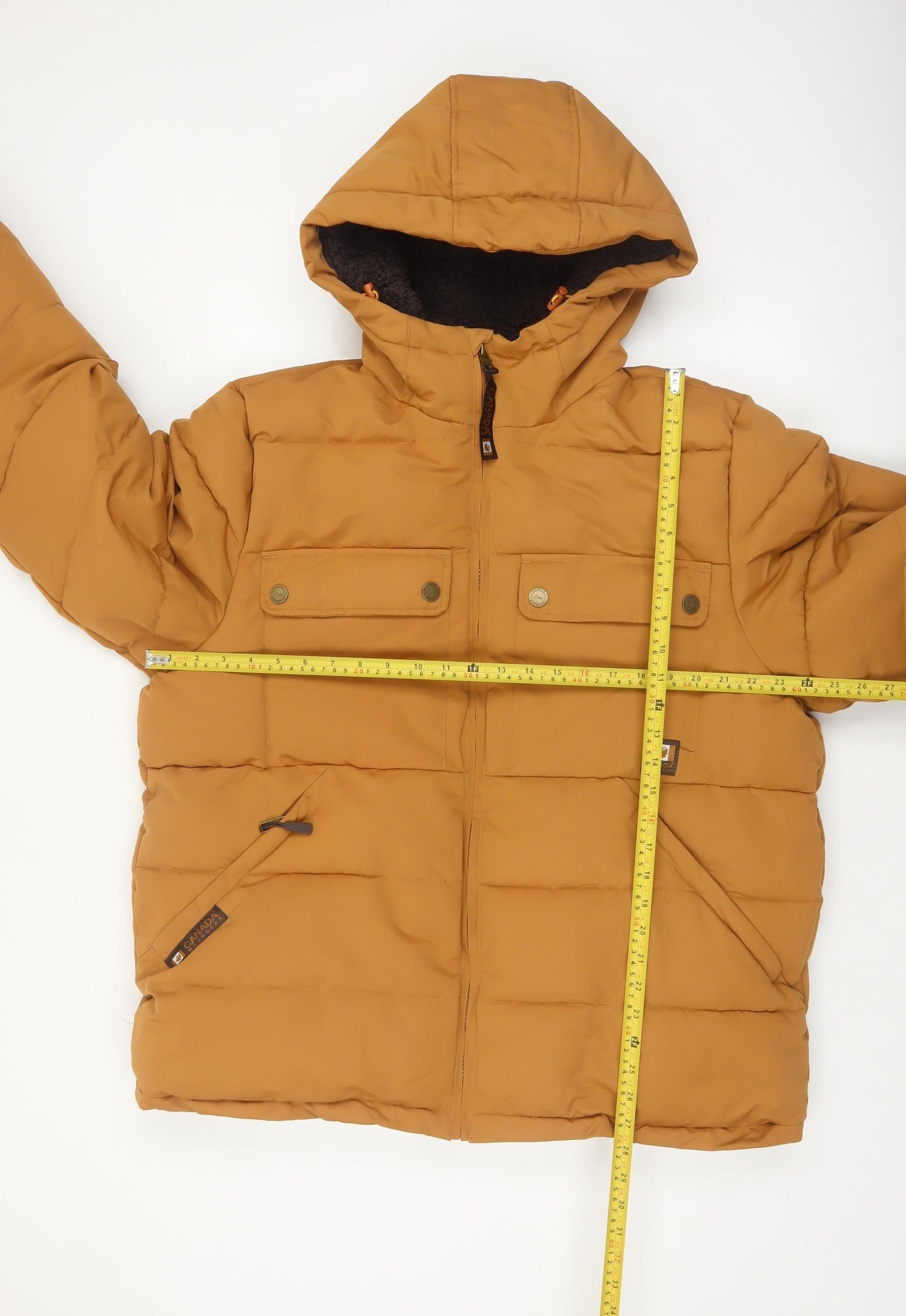 Canada Workgear Men's Brown XL Puffer Jacket Hooded Winter Coat