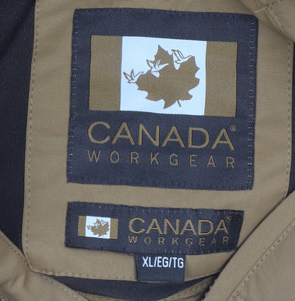 Canada Workgear Men's Brown XL Puffer Jacket Hooded Winter Coat