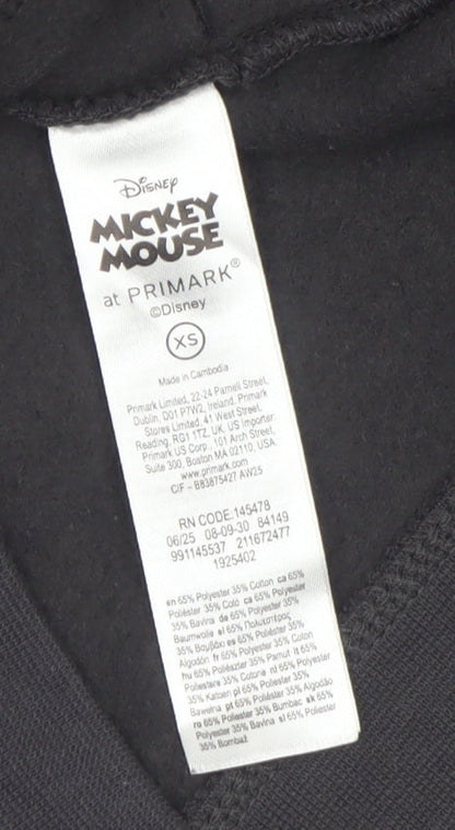 Disney Mickey Mouse Black Hoodie XS Men's Pullover Primark