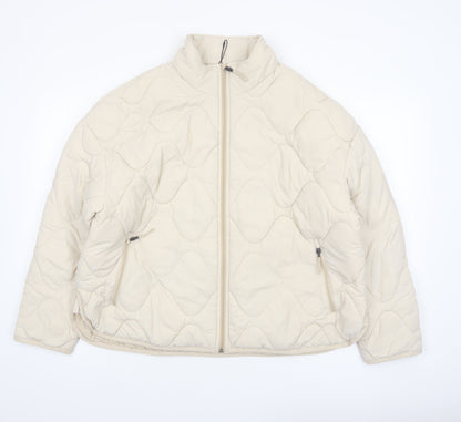 Marks and Spencer Goodmove Beige Quilted Lightweight Women's Jacket Size 16