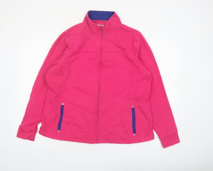 Casual Collection Women Pink Cotton Blend Zip Jacket UK 20