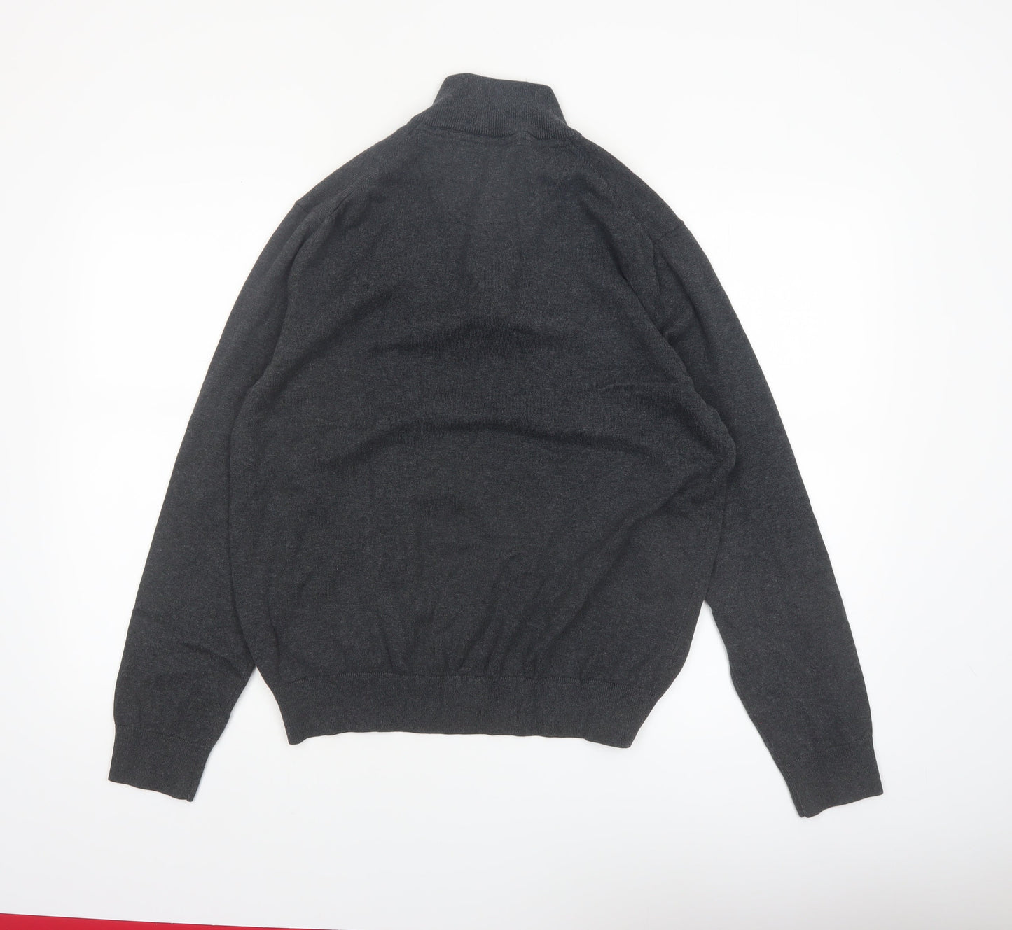 Christian Lacroix Men's Grey Cotton 1/2 Zip Jumper L