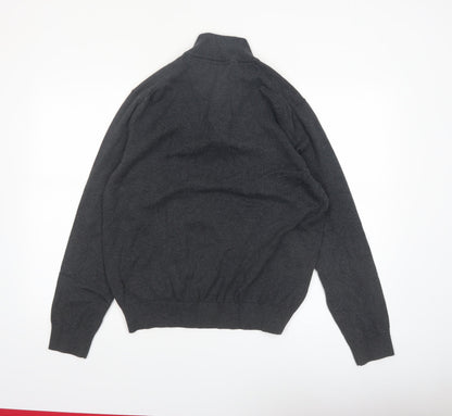Christian Lacroix Men's Grey Cotton 1/2 Zip Jumper L