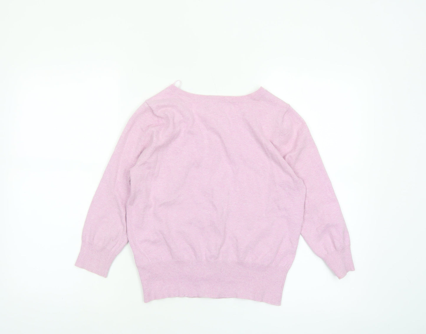 Marks and Spencer Womens Pink 3/4 Sleeve Knit Cardigan Size 8