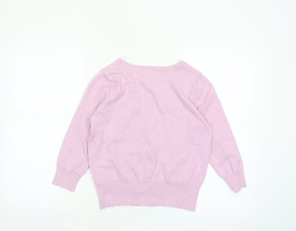 Marks and Spencer Womens Pink 3/4 Sleeve Knit Cardigan Size 8