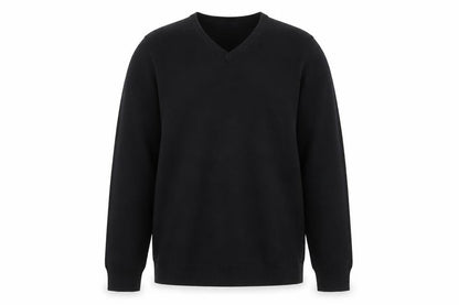 Marks and Spencer Boys Black V-Neck Cotton Jumper 17-18 Years Classic Fit