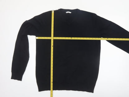 Marks and Spencer Boys Black V-Neck Cotton Jumper 17-18 Years Classic Fit