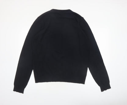 Marks and Spencer Boys Black V-Neck Cotton Jumper 17-18 Years Classic Fit