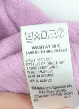 Marks and Spencer Womens Purple V-Neck Acrylic Jumper Size 8