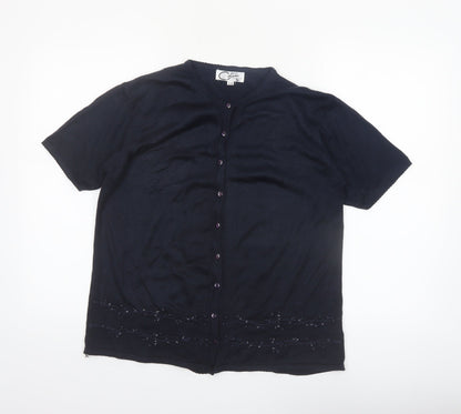 Casamia Exclusive Women's Black Short Sleeve Knit Cardigan S