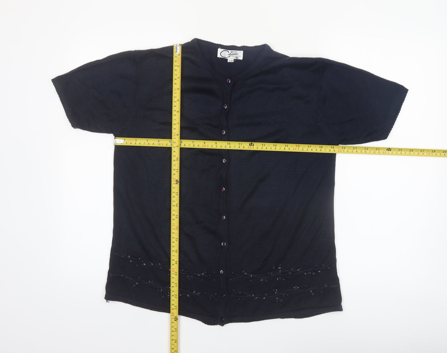 Casamia Exclusive Women's Black Short Sleeve Knit Cardigan S