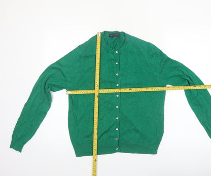 Marks and Spencer Women’s Green Size 14 Crew Neck Cardigan