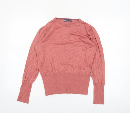 Marks and Spencer Women’s Pink Crew Neck Viscose Blend Jumper Size 10
