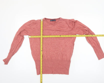 Marks and Spencer Women’s Pink Crew Neck Viscose Blend Jumper Size 10