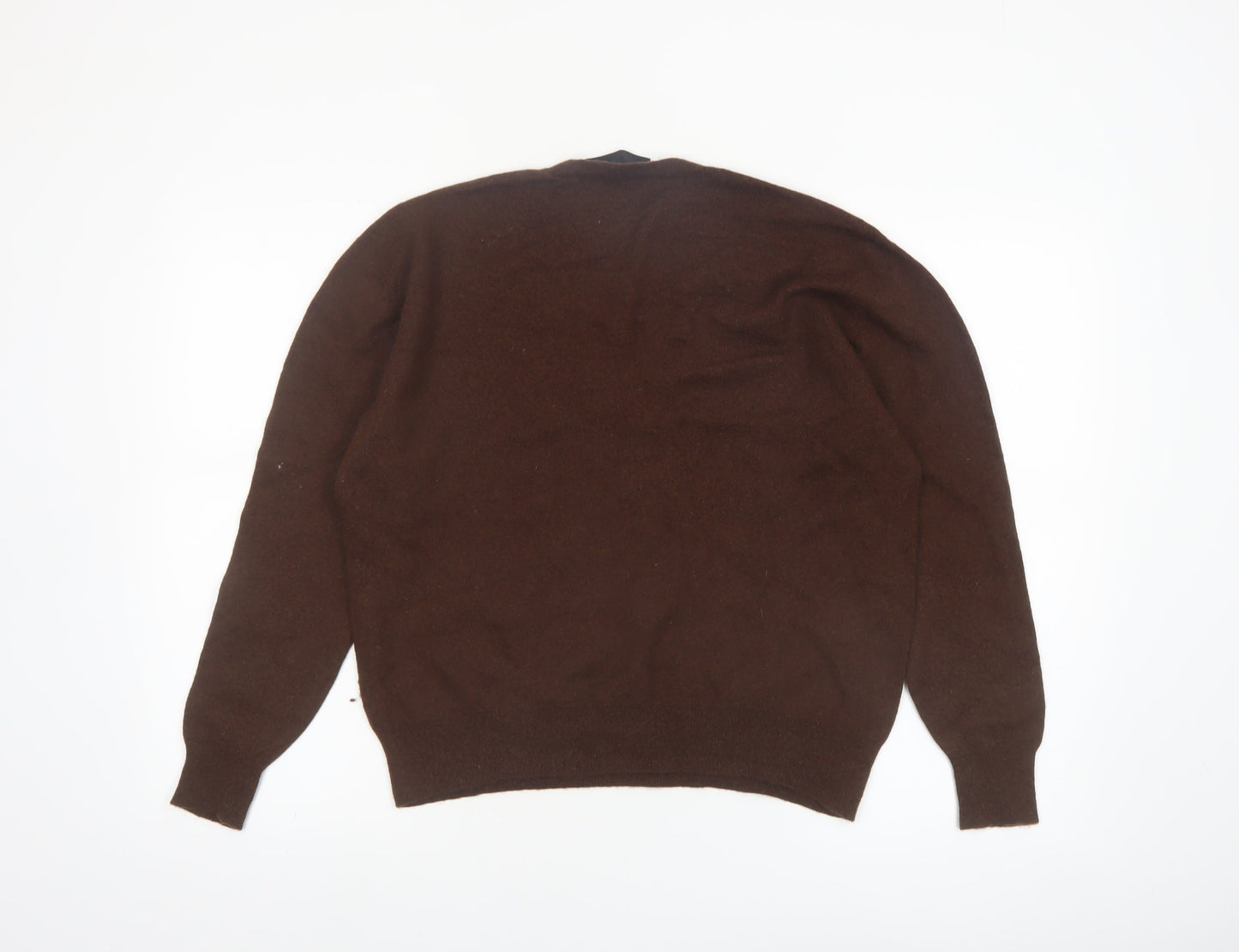 Zara Women Brown Wool Blend V-Neck Jumper Size L