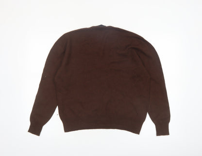 Zara Women Brown Wool Blend V-Neck Jumper Size L