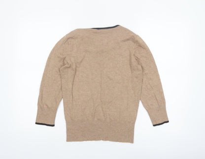 Wallis Women’s Beige Wool Blend Henley Jumper Size 10