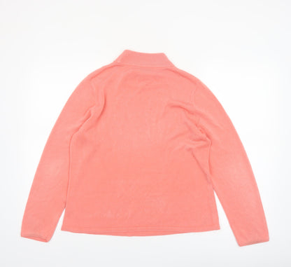 Bonmarché Women's Coral Pink Acrylic Roll Neck Jumper Size M