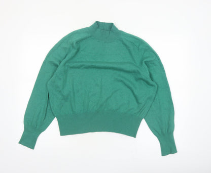 Next Women's Green Mock Neck Wool Blend Pullover Jumper Size 12